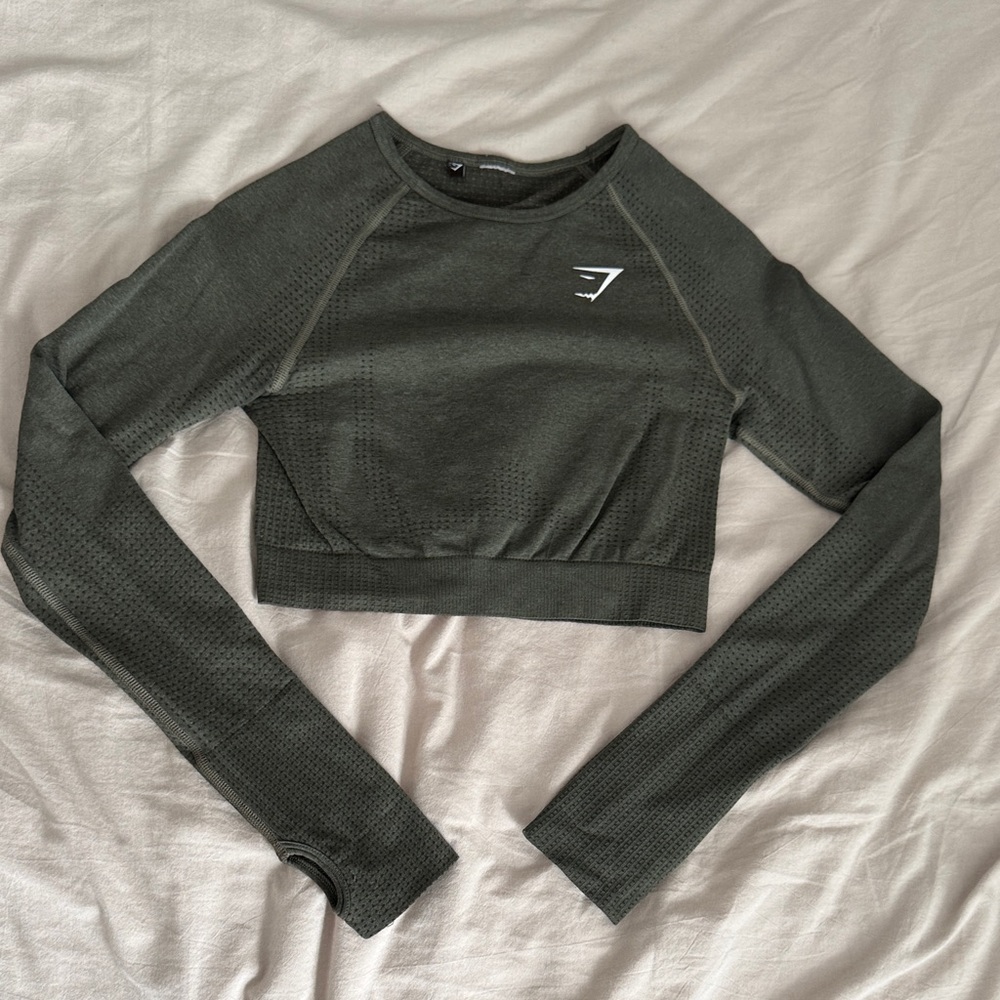 Gymshark Olive Green Vital Seamless 2.0 Crop Top